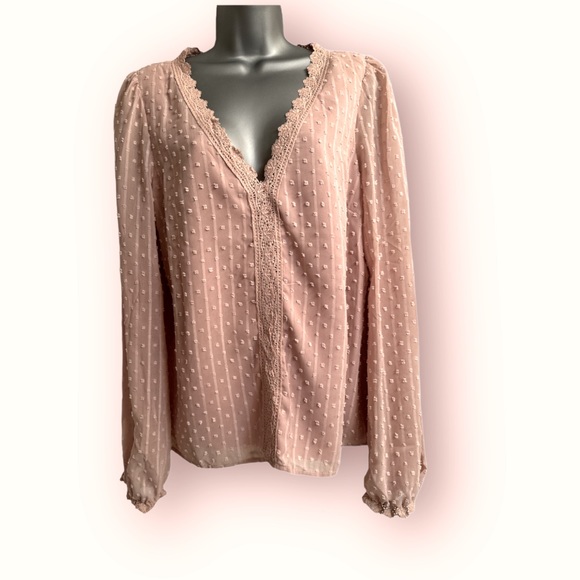 SHEIN Tops - Shein Swiss dot long sleeve blouse